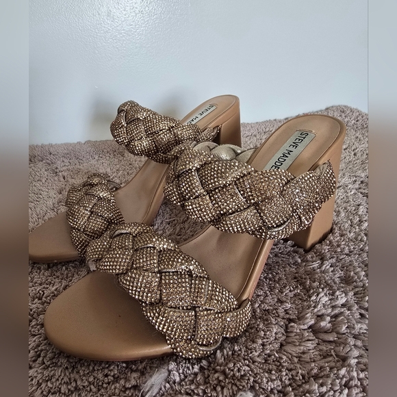 Steve Madden Shoes - Steve Madden Tan Braided Slip-On Sandals
